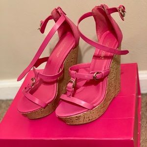 Hot pink wedges from shoe dazzle barely worn